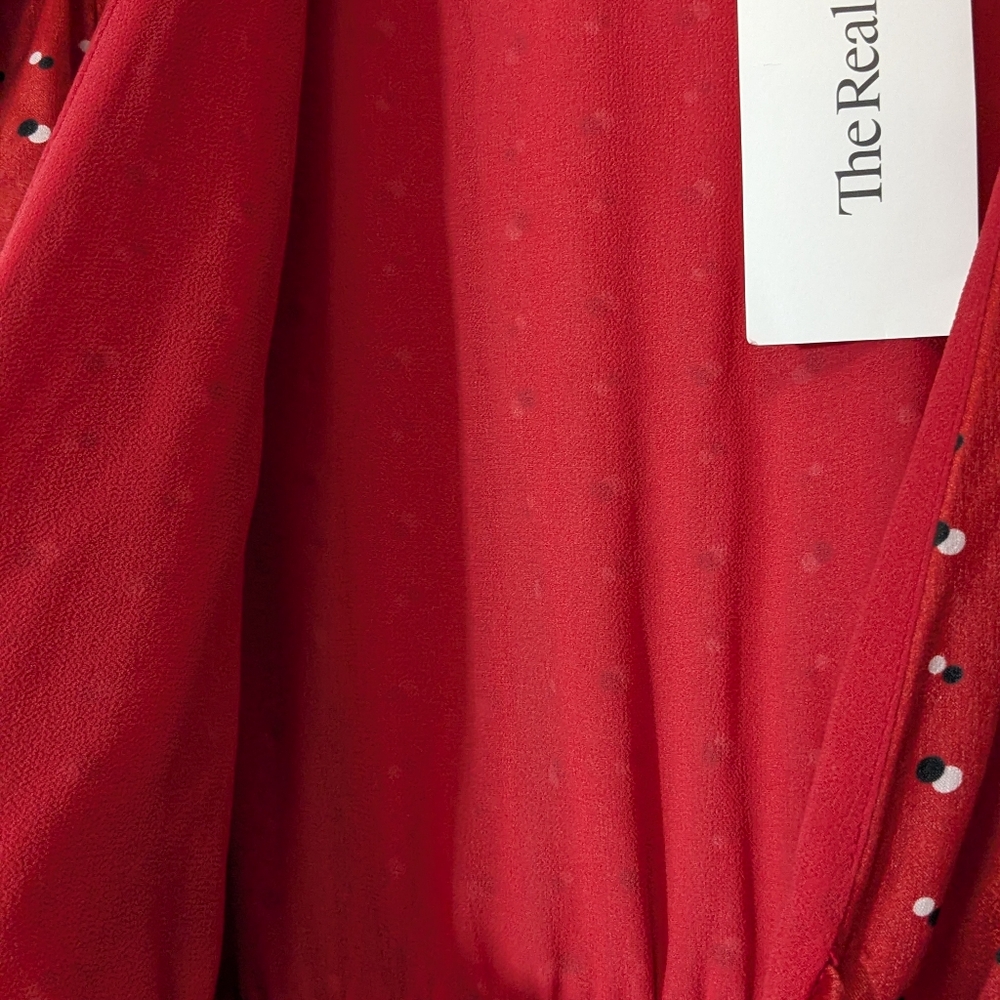 NWT House Of Harlow 1960 Dotted Jumpsuit Red Sz S - Picture 3 of 15